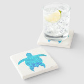 Blaue Stammes- Schildkröte Steinuntersetzer (Seitenansicht)