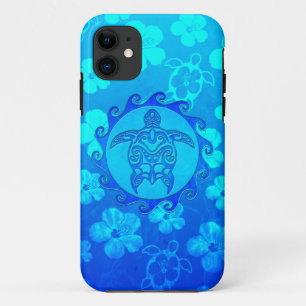 Blaue Stammes- Schildkröte Sun Case-Mate iPhone Hülle