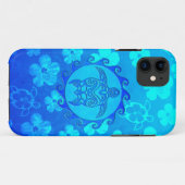 Blaue Stammes- Schildkröte Sun Case-Mate iPhone Hülle (Rückseite (Horizontal))
