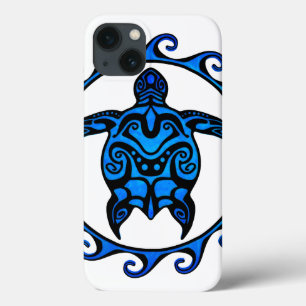 Blaue Stammes- Schildkröte Sun Case-Mate iPhone Hülle