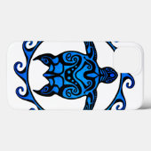 Blaue Stammes- Schildkröte Sun Case-Mate iPhone Hülle (Rückseite (Horizontal))