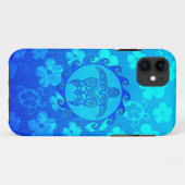 Blaue Stammes- Schildkröte Sun Case-Mate iPhone Hülle (Rückseite (Horizontal))