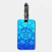 Blaue Stammes- Schildkröte Sun Gepäckanhänger (Rückseite vertikal)