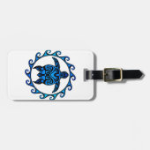 Blaue Stammes- Schildkröte Sun Gepäckanhänger (Vorderseite horizontal)