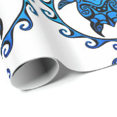 Blaue Stammes- Schildkröte Sun Geschenkpapier (Rolleneckpunkt)