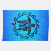 Blaue Stammes- Schildkröte Sun Geschirrtuch (Horizontal)