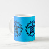 Blaue Stammes- Schildkröte Sun Kaffeetasse (Vorderseite Links)