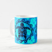Blaue Stammes- Schildkröte Sun Kaffeetasse (Vorderseite Links)