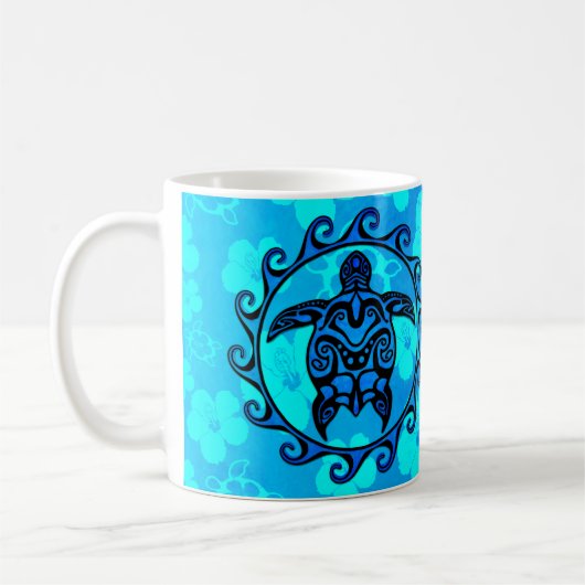 Blaue Stammes- Schildkröte Sun Kaffeetasse (Links)