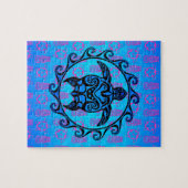 Blaue Stammes- Schildkröte Sun Puzzle (Horizontal)