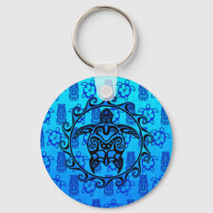 Blaue Stammes- Schildkröte Sun Schlüsselanhänger