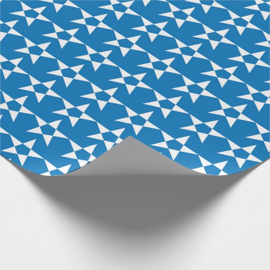 Blaue Star-Musterverpackung Geschenkpapier (Ecke)