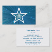 Blaue Star-Visitenkartenvorlage weiß Rückseite Visitenkarte (Vorne/Hinten)