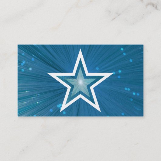 Blaue Star-Visitenkartenvorlage weiß Rückseite Visitenkarte (Vorderseite)