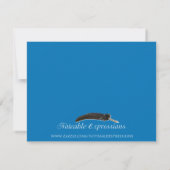 Blaue Starfish mit silberner korallenroter Einladung (Rückseite)