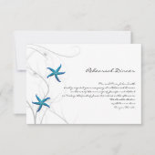 Blaue Starfish mit silberner korallenroter Einladung (Vorderseite)