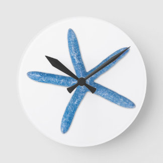 Blaue Starfish Runde Wanduhr