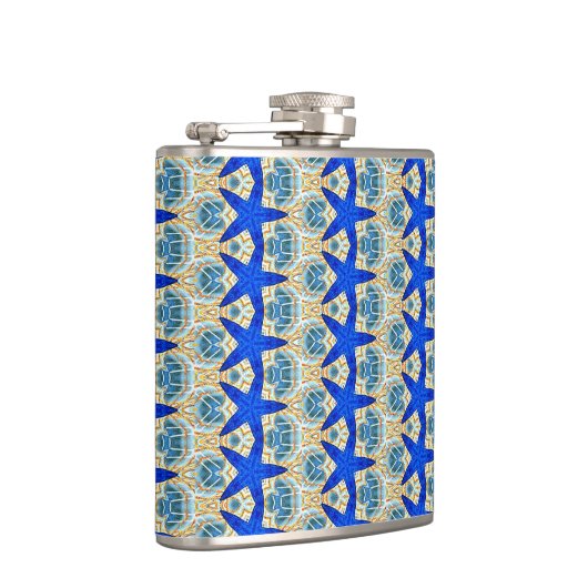 blaue Starfishflasche Flachmann (Rechts)