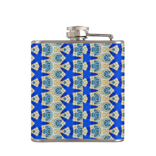 blaue Starfishflasche Flachmann (Rückseite)