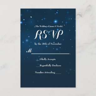 Blaue Starry Nachthimmel-Hochzeit UAWG Wartekarte RSVP Karte