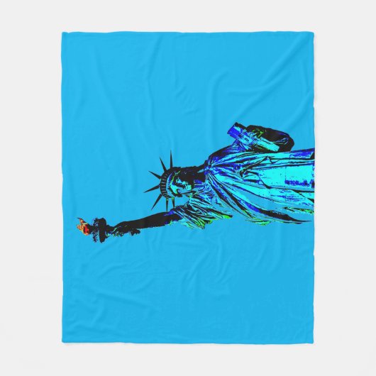 Blaue Statue der Lady Liberty Fleecedecke (Vorderseite)