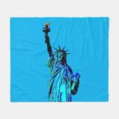 Blaue Statue der Lady Liberty Fleecedecke (Vorderseite (Horizontal))