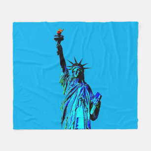 Blaue Statue der Lady Liberty Fleecedecke