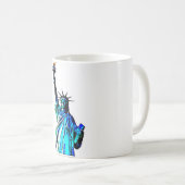 Blaue Statue der Lady Liberty Kaffeetasse (VorderseiteRechts)