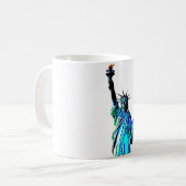 Blaue Statue der Lady Liberty Kaffeetasse (Vorderseite Links)