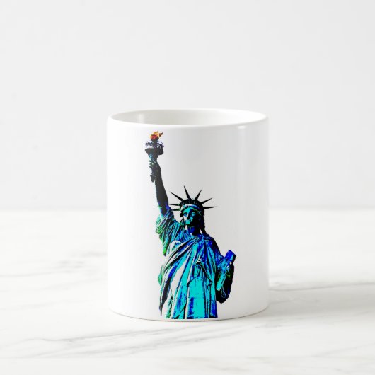 Blaue Statue der Lady Liberty Kaffeetasse (Mittel)