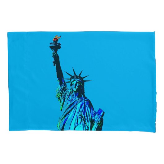 Blaue Statue der Lady Liberty Kissenbezug (Vorderseite)