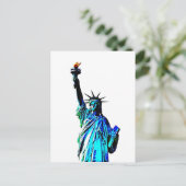 Blaue Statue der Lady Liberty Postkarte (Stehend Vorderseite)