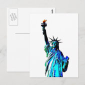 Blaue Statue der Lady Liberty Postkarte (Vorne/Hinten)