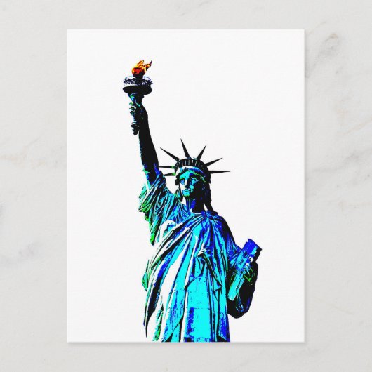 Blaue Statue der Lady Liberty Postkarte (Vorderseite)
