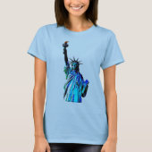 Blaue Statue der Lady Liberty T-Shirt (Vorderseite)