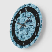 Blaue Steamponmusternuhr Große Wanduhr (Winkel)