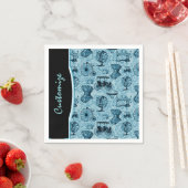 Blaue Steampunk-Muster-Servietten Serviette (Beispiel)