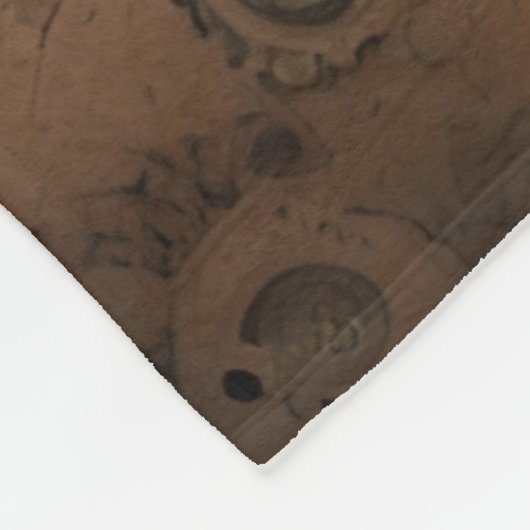 Blaue Steampunkkatze KI Kunstdecke Fleecedecke (Ecke)