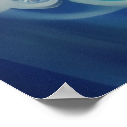 Blaue Steampunkuppe Poster (Ecke)