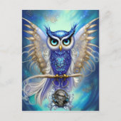 Blaue Steampunkuppe Postkarte (Vorderseite)