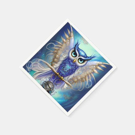 Blaue Steampunkuppe Serviette (Ecke)