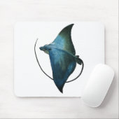 Blaue Stechrochen-Illustration Mousepad (Mit Mouse)