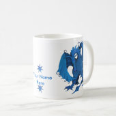 Blaue stehende Drache-Tasse - kundengerecht Kaffeetasse (VorderseiteRechts)