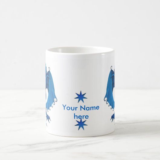 Blaue stehende Drache-Tasse - kundengerecht Kaffeetasse (Mittel)
