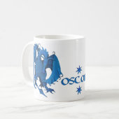 Blaue stehende Drache-Tasse - Oscar Kaffeetasse (Vorderseite Links)