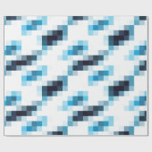 Blaue Steigungs-Pixel Geschenkpapier (Flach)