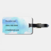 Blaue Stelle, abstraktes handgemaltes des Gepäckanhänger (Rückseite horizontal)