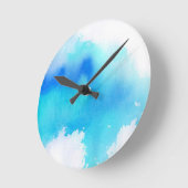 Blaue Stelle, abstraktes handgemaltes des Runde Wanduhr (Winkel)