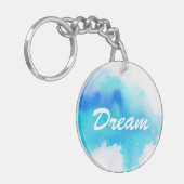 Blaue Stelle, abstraktes handgemaltes des Schlüsselanhänger (Vorderseite links)