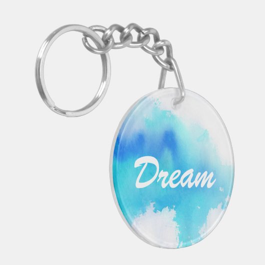 Blaue Stelle, abstraktes handgemaltes des Schlüsselanhänger (Vorderseite links)